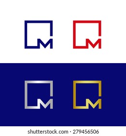 Unusual modern letter M logo design