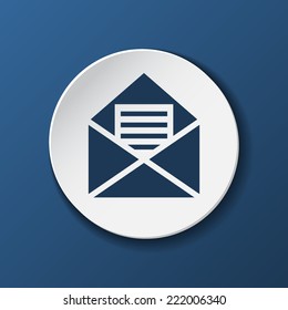 unusual Modern mail paper icon with shadow no blue background. Vector illustrations.