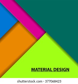 Unusual modern material design. Colored rectangles. Vector abstract background