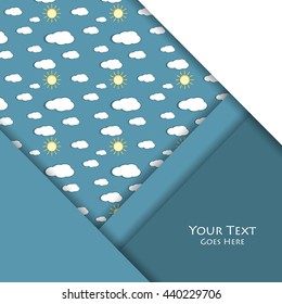 Unusual modern material design over seamless pattern . Vector background. Seamless pattern with sky elements. Eps10 vector illustration