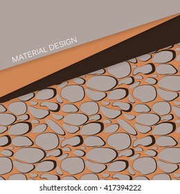 Unusual modern material design vector background over seamless pattern. Geometric shapes. Eps10 vector illustration
