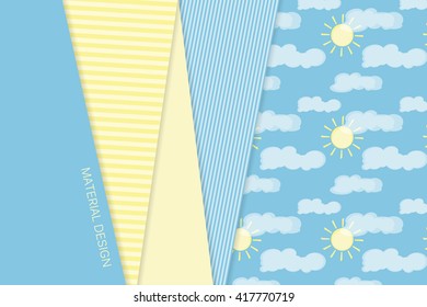 Unusual modern material design vector background over seamless pattern. Geometric shapes. Eps10 vector illustration