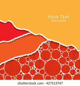 Unusual modern material design vector background over seamless pattern. Torn paper. Geometric shapes. Eps10 vector illustration