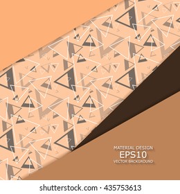 Unusual modern material design vector background over seamless pattern. Geometric shapes. Eps10 vector illustration