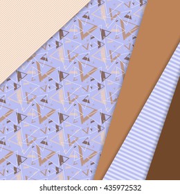 Unusual modern material design vector background over seamless pattern. Geometric shapes. Eps10 vector illustration