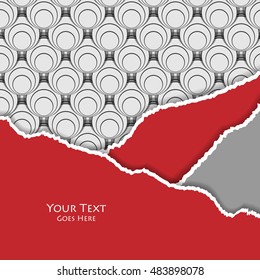Unusual modern material design vector background over seamless pattern. Geometric shapes. Eps10 vector illustration