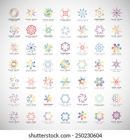 Unusual Monogram Set - Isolated On Gray Background - Vector Illustration, Graphic Design, Editable For Your Design 