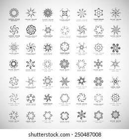 Unusual Monogram Set - Isolated On Gray Background - Vector Illustration, Graphic Design, Editable For Your Design  