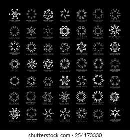 Unusual Monogram Set - Isolated On Black Background - Vector Illustration, Graphic Design, Editable For Your Design 