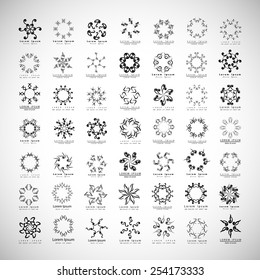 Unusual Monogram Set - Isolated On Gray Background - Vector Illustration, Graphic Design, Editable For Your Design 