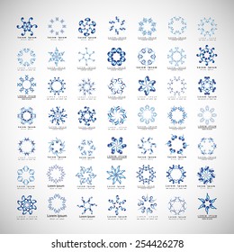 Unusual Monogram Set - Isolated On Gray Background - Vector Illustration, Graphic Design, Editable For Your Design 