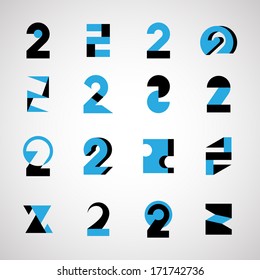 Unusual Numbers Set - Isolated On Gray Background - Vector Illustration, Graphic Design Editable For Your Design. 
