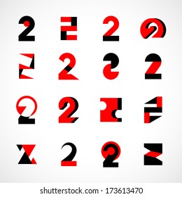 Unusual Numbers Set - Isolated On Gray Background - Vector Illustration, Graphic Design Editable For Your Design.