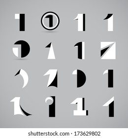 Unusual Numbers Set - Isolated On Gray Background - Vector Illustration, Graphic Design Editable For Your Design.