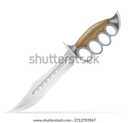 unusual original knife with a knuckle-duster handle weapon vector illustration isolated on white background