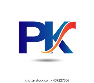 Unusual P and K. Business logo template
