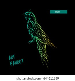 unusual parrot. vector.