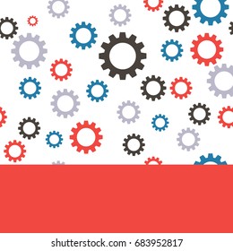 Unusual pattern with gear in simple style for textile, print and creative design. Vector illustration