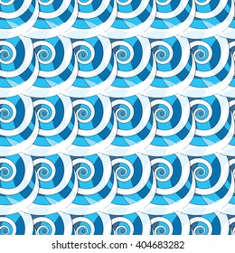 The unusual pattern of spirals in a marine style