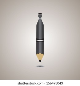 Unusual pencil in the shape of the bottle.Vector. EPS-10 (non transparent elements)