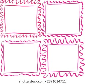 unusual pink frames drawn by hand