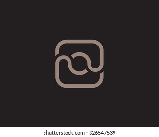 Unusual quirky vector logo monogram.
