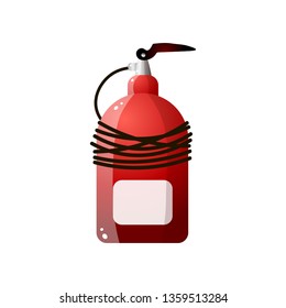 Unusual red fire extinguishers. Fire extinguisher for fire safety.
