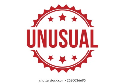 UNUSUAL Red rubber stamp on white background. UNUSUAL stamp sign. UNUSUAL stamp.
