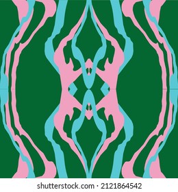 Unusual relief pattern of wavy lines on a green background