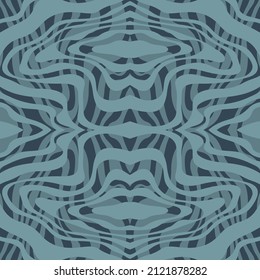 Unusual relief pattern of wavy lines on a blue background
