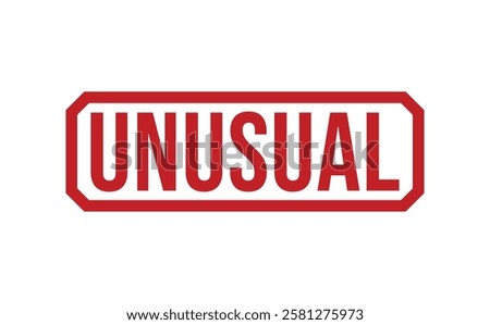 UNUSUAL rubber stamp on white background. UNUSUAL Stamp.