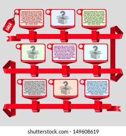 Unusual sales frames for advertising text or goods