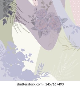 Unusual scarf floral print. Modern style millefleurs. Floral pretty background for scarf print, textile, covers, surface, scrapbooking, decoupage. Bandana, pareo, home textile design