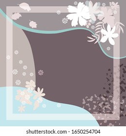 Unusual scarf floral print. Modern style millefleurs. Floral pretty background for scarf print, textile, covers, surface, scrapbooking, decoupage. Bandana, pareo, home textile design