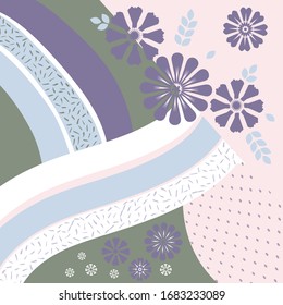 Unusual scarf floral print. Modern style millefleurs. Floral pretty background for scarf print, textile, covers, surface, scrapbooking, decoupage. Bandana, pareo, home textile design