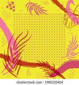 Unusual scarf floral print. Modern style millefleurs. Floral pretty background for scarf print, textile, covers, surface, scrapbooking, decoupage. Bandana, pareo, home textile design