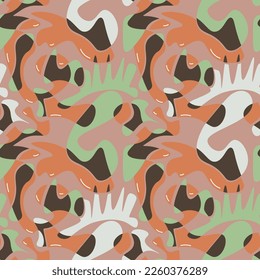 Unusual seamless abstract pattern with wave geometry shapes