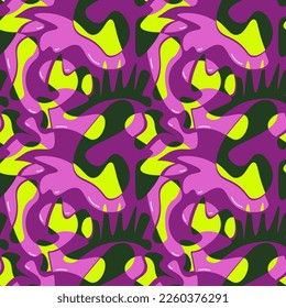 Unusual seamless abstract pattern with wave geometry shapes