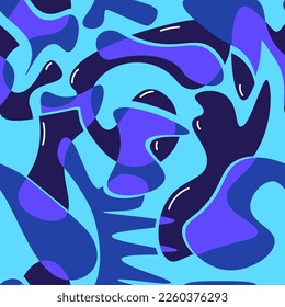 Unusual seamless abstract pattern with wave geometry shapes