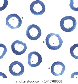 Unusual Seamless Рattern a Figure circle Desaturated blue color. Perfect for your design, textile, pattern fills, box, posters, cards, web page background etc. Pattern under the mask. Vector.
