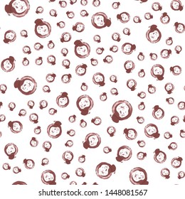 Unusual Seamless pattern From abstract figure brown color. Perfect for your design, textile, pattern fills, box, posters, cards, web page background etc. Pattern under the mask. Vector.