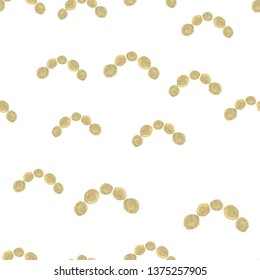 Unusual Seamless Pattern arch of Gold color. Perfect for your design, textile, pattern fills, box, posters, cards, web page background etc. Pattern under the mask. Vector.