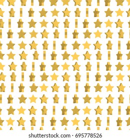 Unusual seamless pattern. Cute yellow stars are rotated at different angles. 3d effect. Vector. Good for textile, fabric, surface design, wrapping paper, covers 