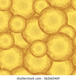 unusual seamless pattern of golden balls and circles