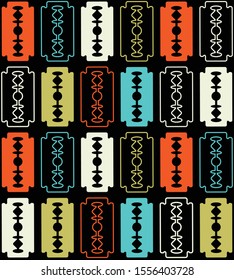 Unusual seamless pattern with the image of blades of different colors, vector illustration