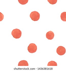 Unusual Seamless Pattern Polka Dot of Soft red color. Perfect for your design, textile, pattern fills, box, posters, cards, web page background etc. Pattern under the mask. Vector.