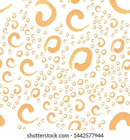 Unusual Seamless pattern Swirl of Soft orange color. Perfect for your design, textile, pattern fills, box, posters, cards, web page background etc. Pattern under the mask. Vector.