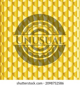 Unusual shiny golden emblem. Scales pattern. Vector Illustration. Detailed. 