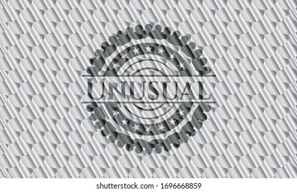 Unusual silver emblem or badge. Scales pattern. Vector Illustration. Detailed.