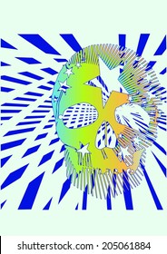 an unusual skull pattern design colorful gradient.